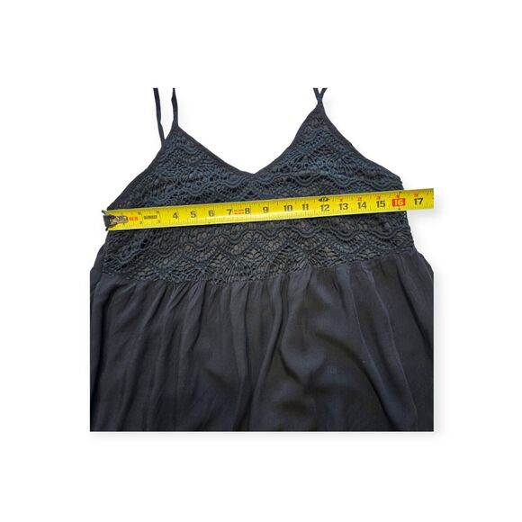 Avec Black Lace Sleeveless Mini Babydoll Dress Women Size L - Picture 4 of 7